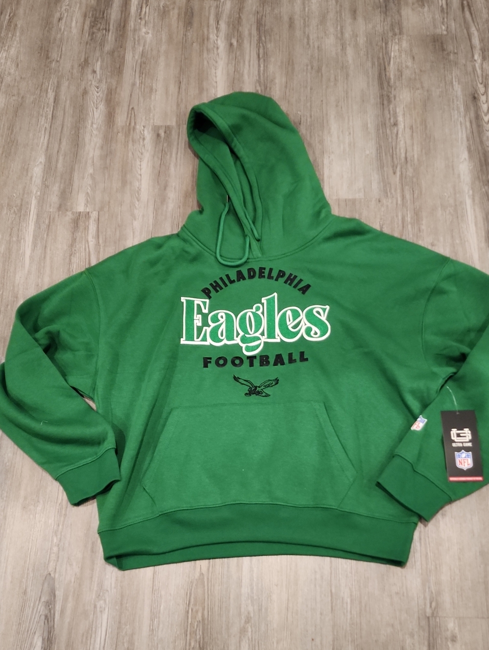 Philadelphia Eagles Kelly Green Embroidered Pullover Hoodie Sweatshirt